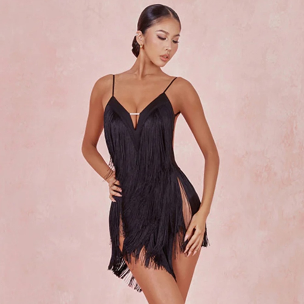 Elegant Black Backless Dress